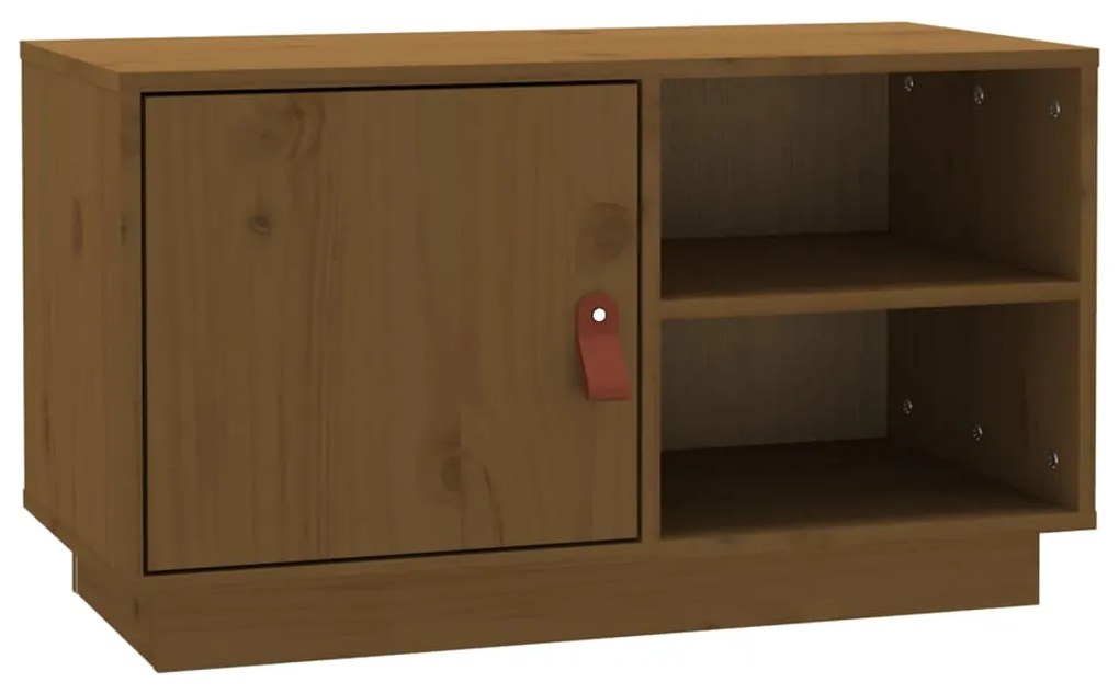 818238 vidaXL ТВ шкаф, меденокафяв, 70x34x40 см, бор масив