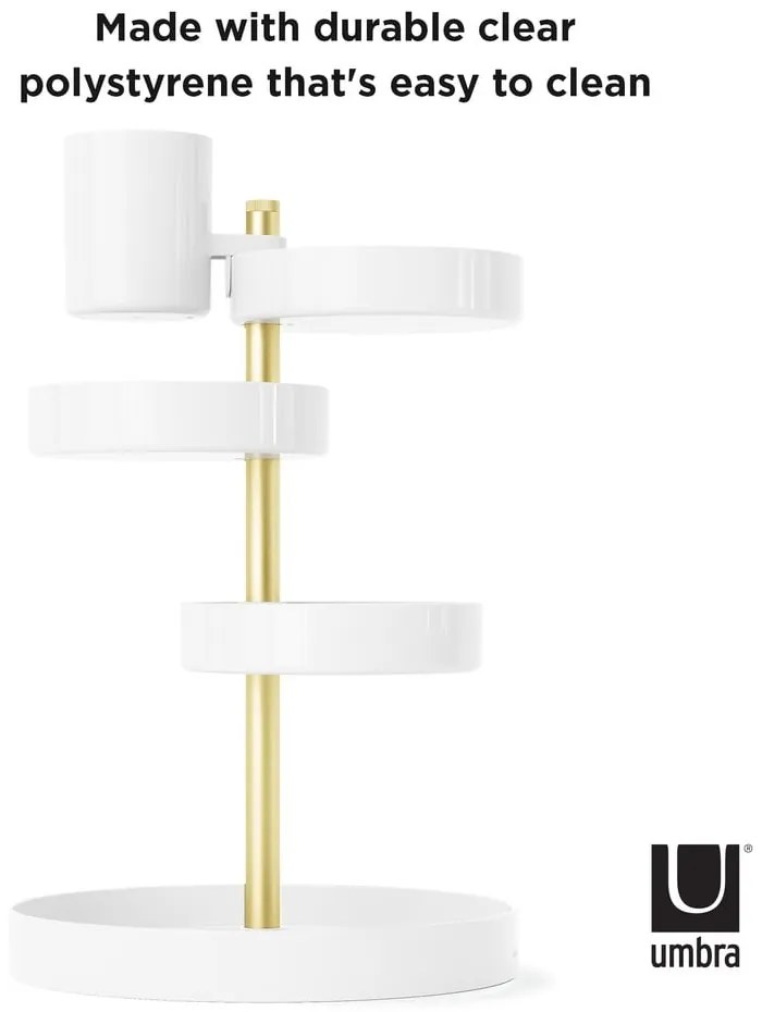 Бял пластмасов органайзер за баня за козметика Pirouette - Umbra