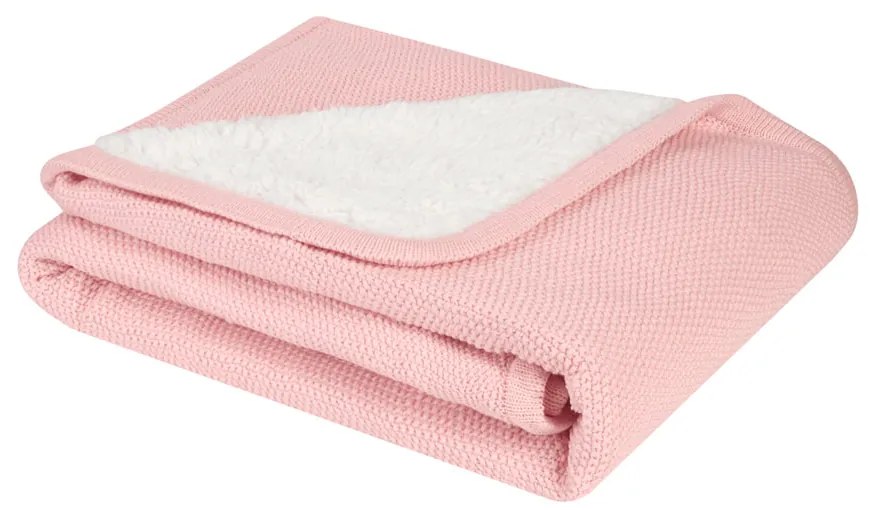 KIKKA BOO Плетено памучно одеяло с шерпа DREAM BIG PINK