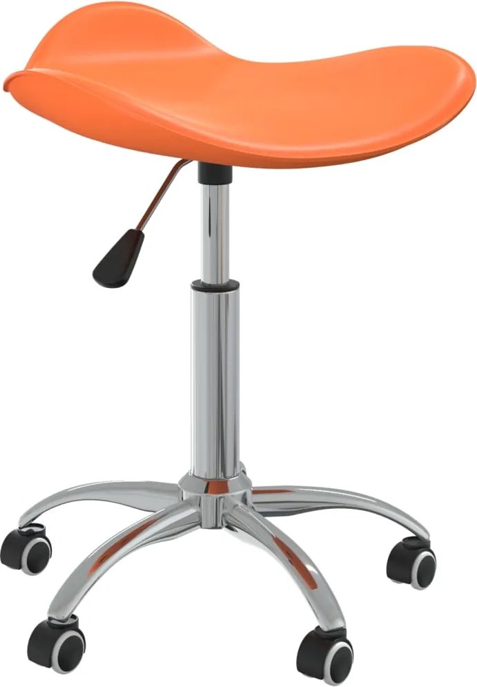 3088572 vidaXL Въртящ се трапезен стол, оранжев, изкуствена кожа