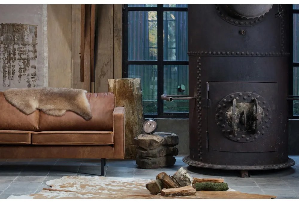 Кафяв диван от изкуствена кожа 190 cm Rodeo – WOOOD