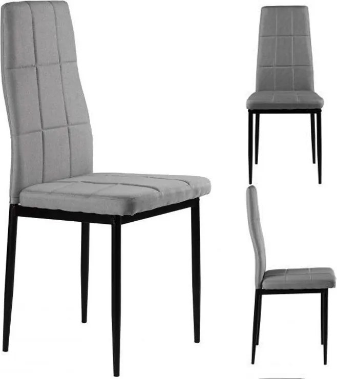 Комплект от 4 стола в сиво с модерен дизайн