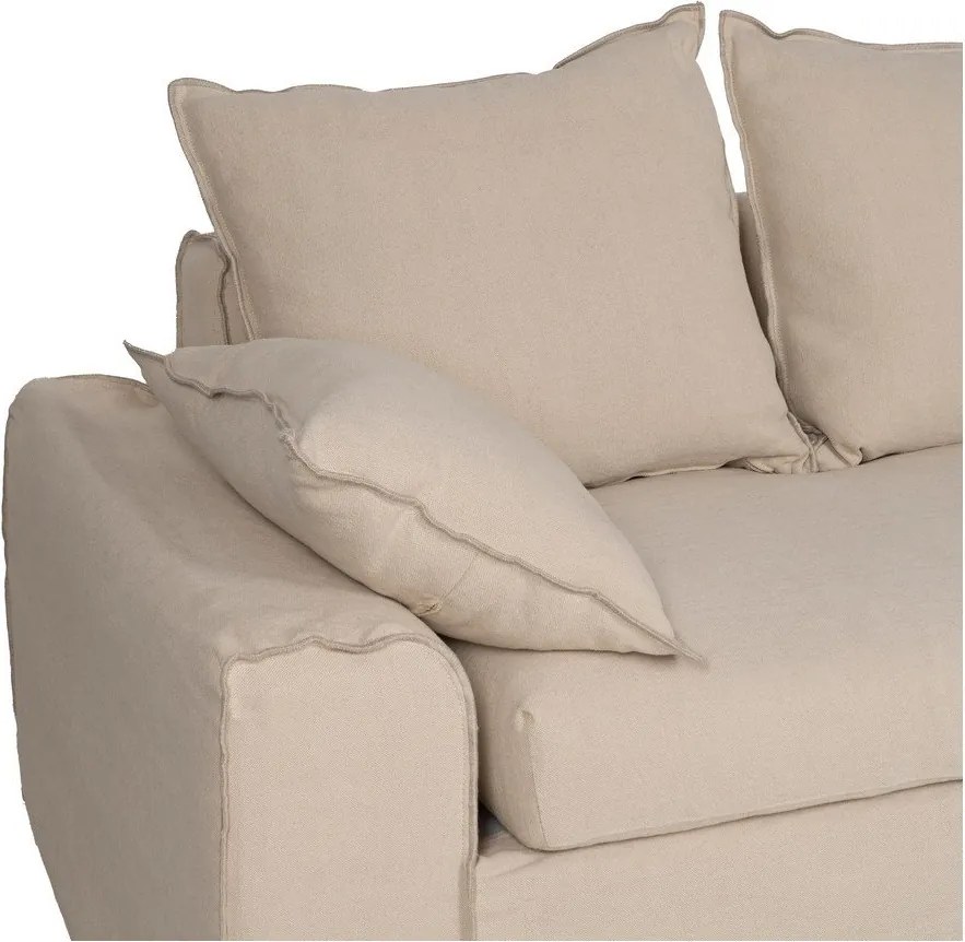 Кремав ленен ъглов диван (десен ъгъл) – Ixia