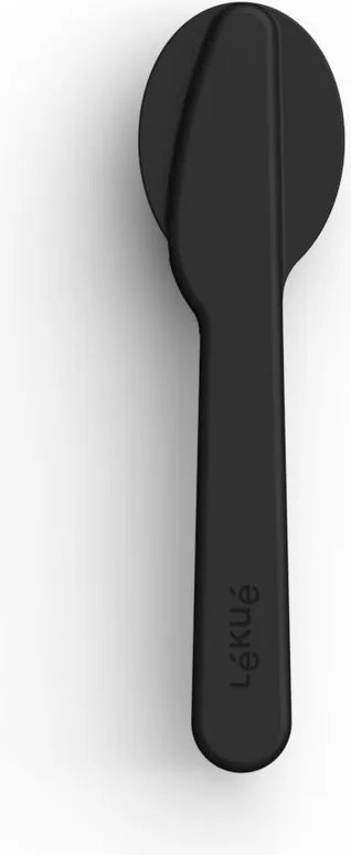 Черен/сребрист комплект прибори за пътуване от неръждаема стомана 3 бр. To Go – Lékué