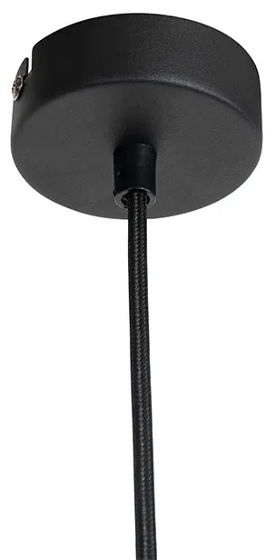 Винтидж висяща лампа черна с димно стъкло - Vidra