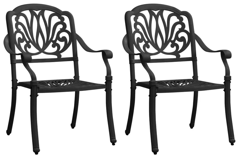 Sonata H Градински столове, 2 бр, лят алуминий, черни