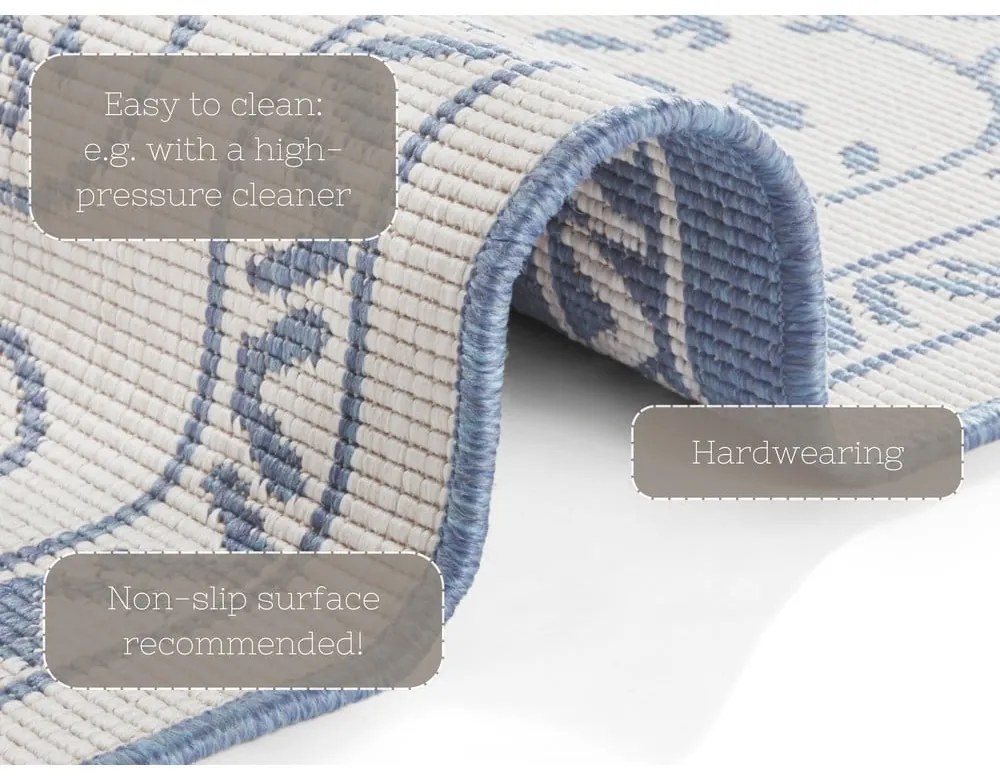 Синьо-кремав килим за открито , 200 x 290 cm Leyte - NORTHRUGS