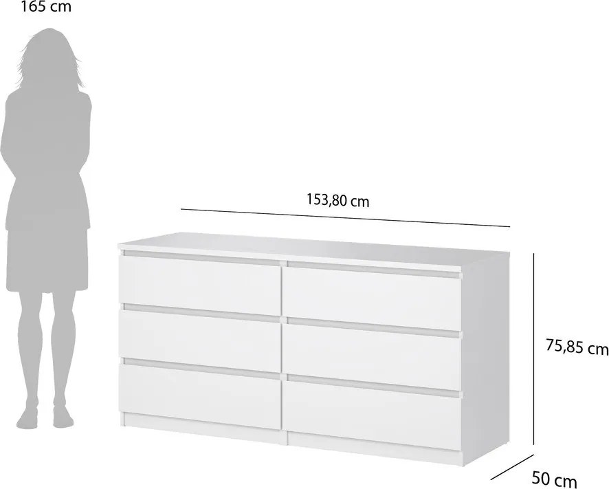 Бял скрин 154x76x50 cm Naia – Tvilum
