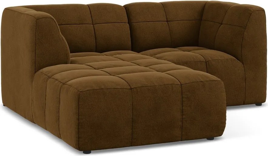 Кадифен ъглов диван в цвят горчица (ляв ъгъл) Aloha – Makamii