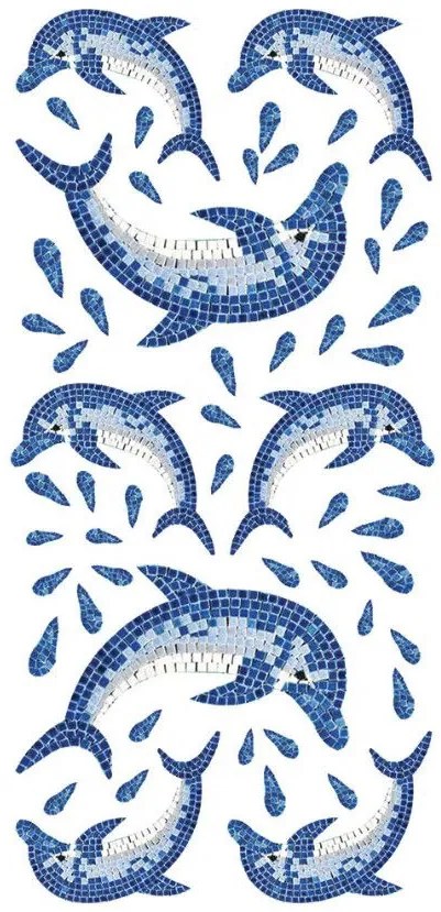 Релефни стикери за стена Dolphins