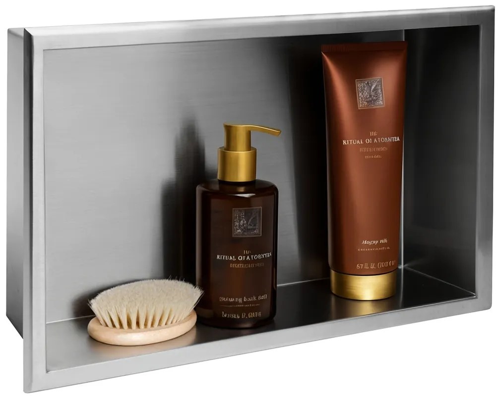 Вграден рафт за баня  30x45 steel brush