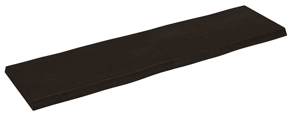 364043 vidaXL Плот за маса тъмнокафяв 180x50x(2-6) см обработен масивен дъб