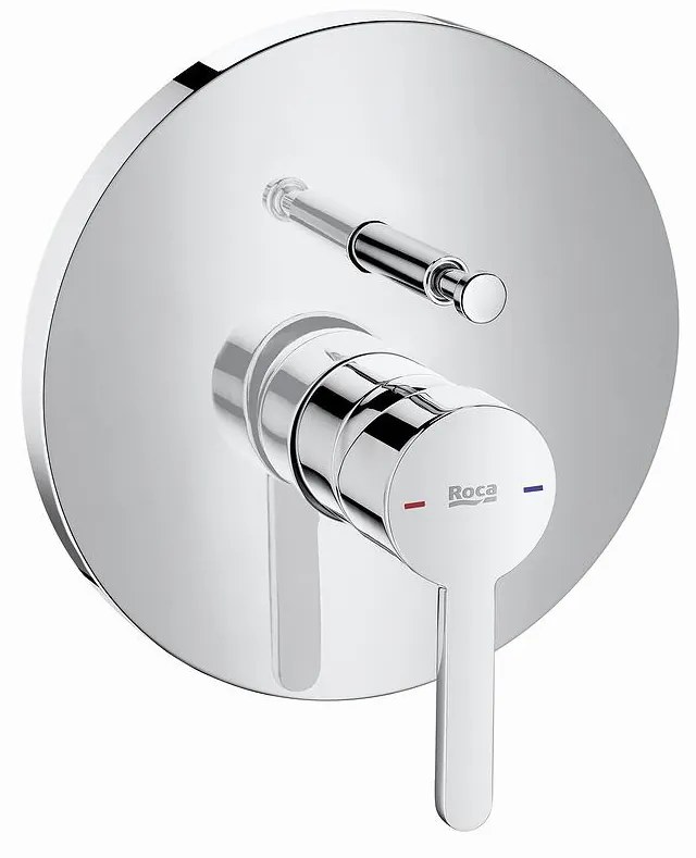 Вграден смесител, A5A0B8AC0K, Roca, Round, за вана-душ, хром, 17см