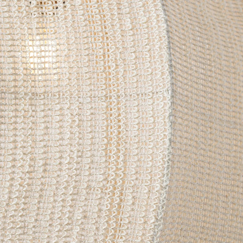 Ориенталска висяща лампа естествен плат 46 см - Rob