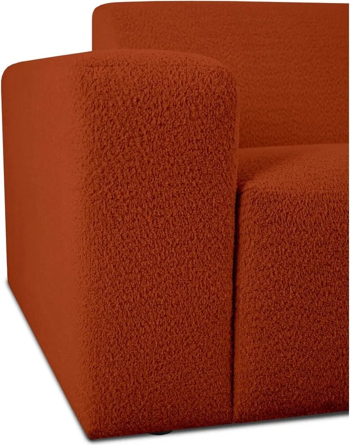 Модулен диван от букле в тухлен цвят (ляв ъгъл) Roxy – Scandic