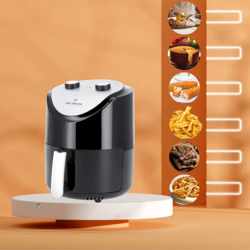 Фритюрник с горещ въздух Just Perfecto JL-14, 1200W, 3.5 литра, 80-200 C, Таймер, Черен