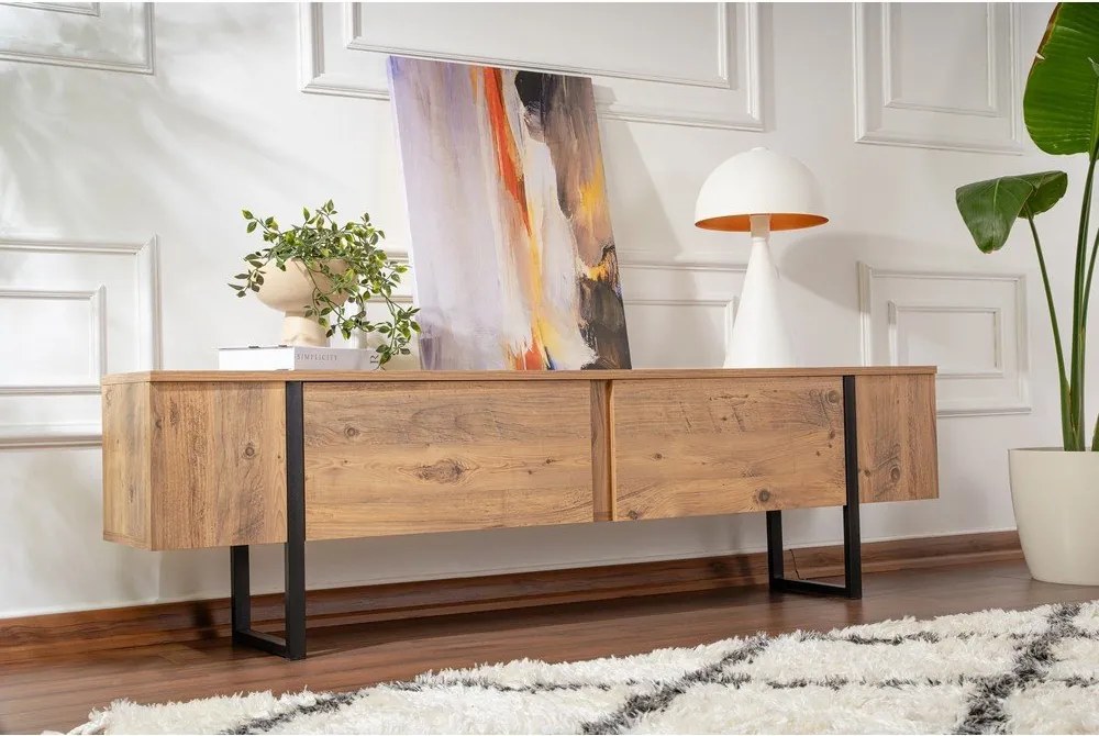 Маса за телевизор от декор от бор в естествен цвят 180x50x29,5 cm Serenity – Kalune Design