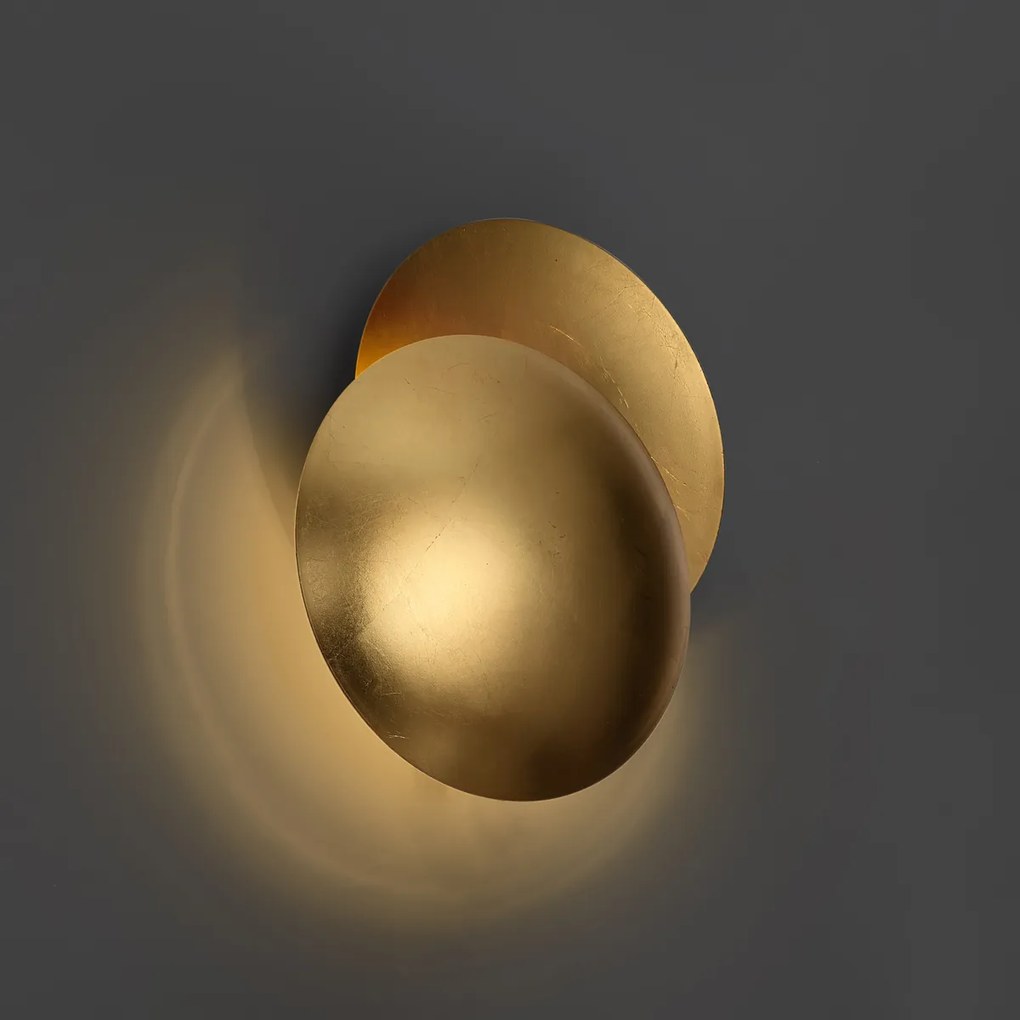 Модерна стенна лампа златна 34,5 см 2 светлини - Sunrise