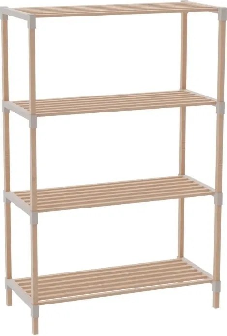 Дървена етажерка - пластмасов цвят натурален - бежов 65x30x116см.
