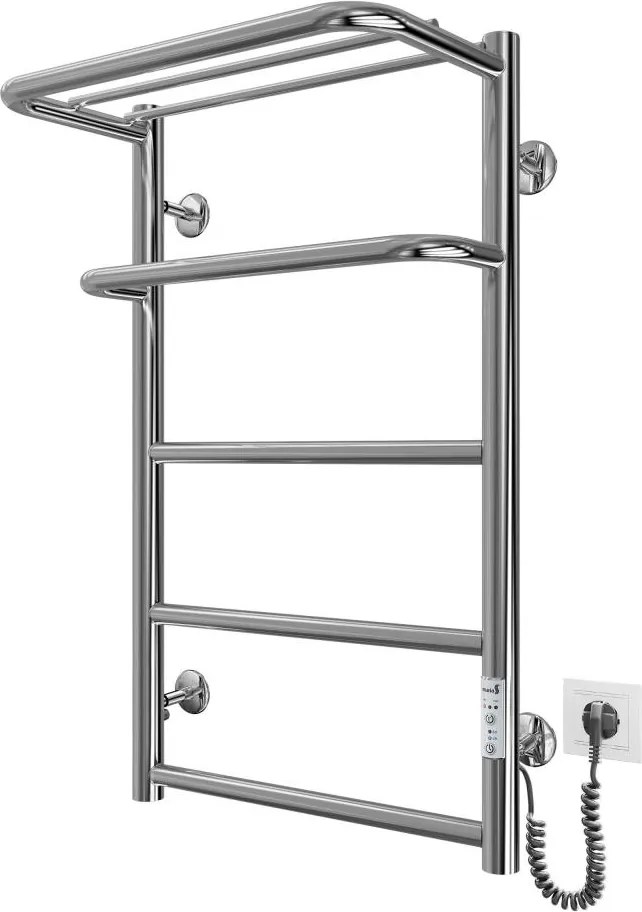 Банен радиатор тип стълба HOTEL 75W/230V 65x43 cm, неръждаема стомана/хром, десен