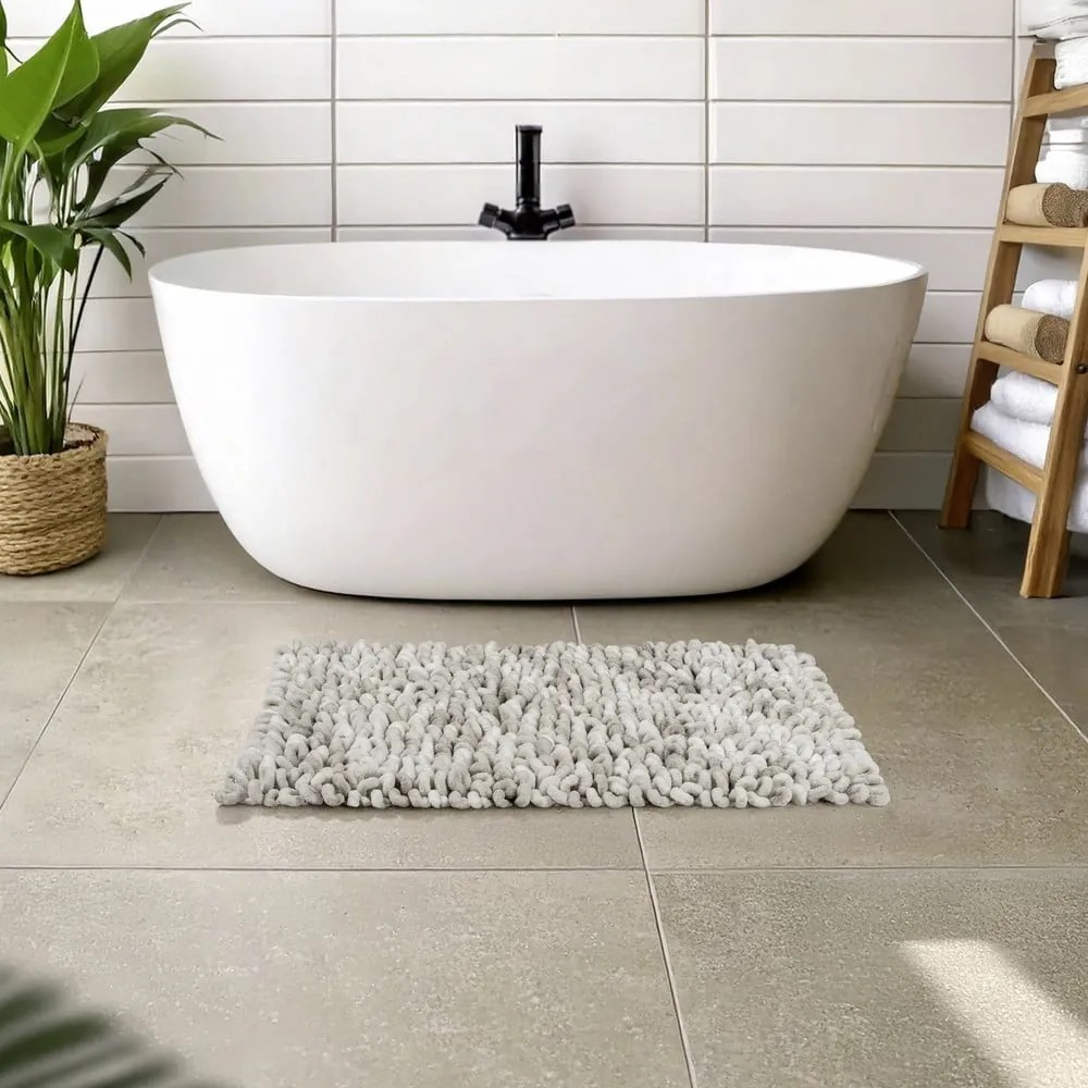 Сиво-бежов текстилен килим за баня 60x90 cm Lerici – Wenko