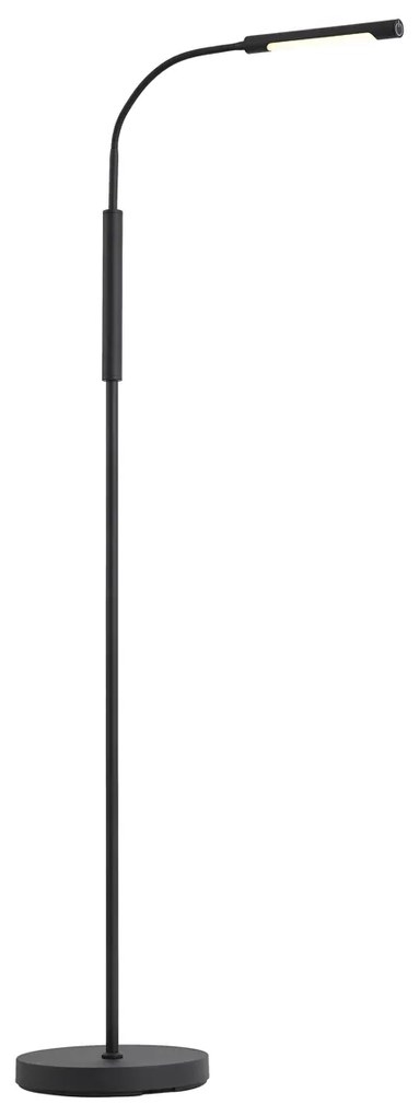 Модерна подова лампа черна вкл. LED 3-степенно димируема акумулаторна - Statler