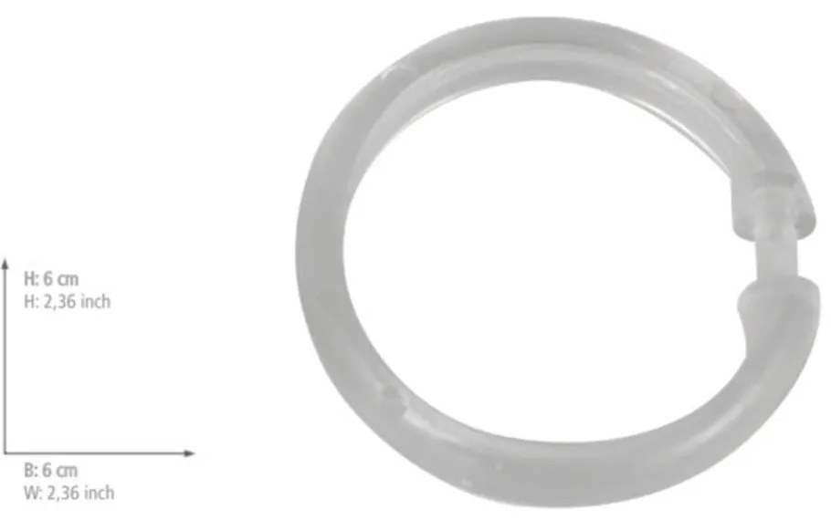 Комплект от 12 прозрачни пластмасови пръстена за завеса за душ - Wenko