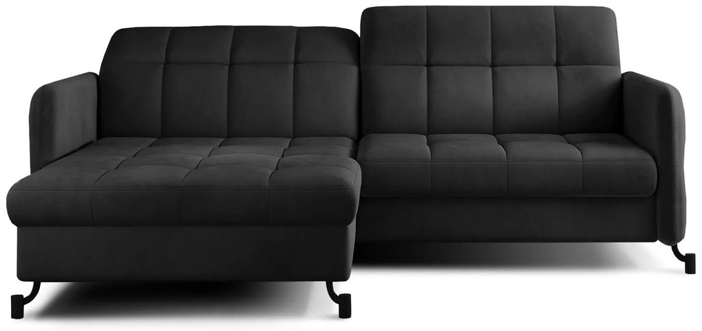 Ъглов диван Lorette-Black-Left