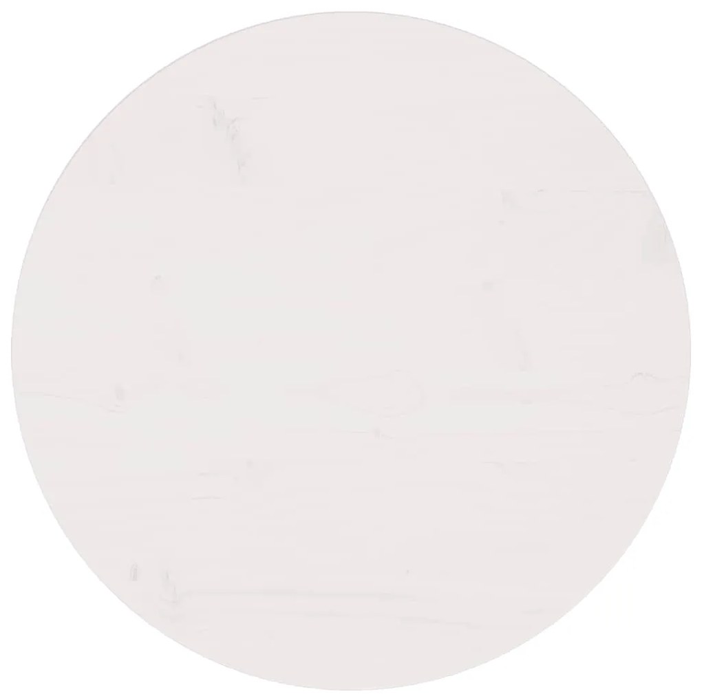 813654 vidaXL Плот за маса, бял, Ø60x2,5 см, бор масив