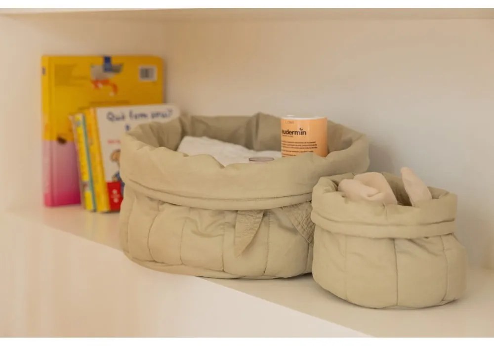 Светлозелени текстилни детски кутии за съхранение в комплект от 2 бр. ø 30x20 cm Bambie Olive – Lorena Canals