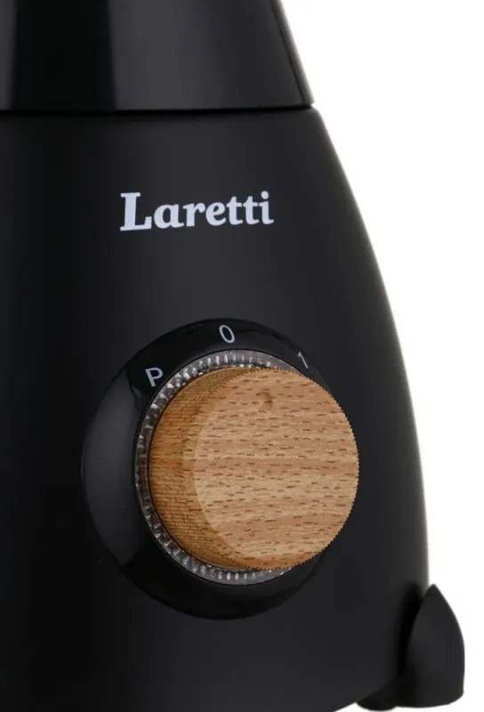 Блендер Laretti LR-FP7325, 500W, 1.5 л, Ножове от неръждаема стомана, 2 скорости + импулс, Заключващ механизъм, Черен