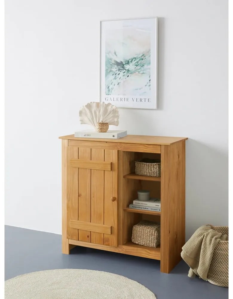 Шкафче от масивен бор в естествен цвят 90x90 cm Bertram – Støraa
