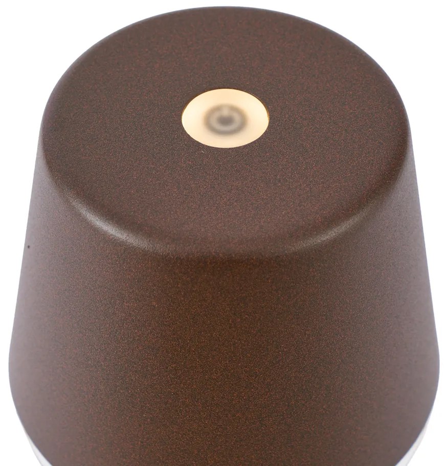 Настолна лампа ръждивокафява вкл. LED IP65 акумулаторна със станция за зареждане - Bass