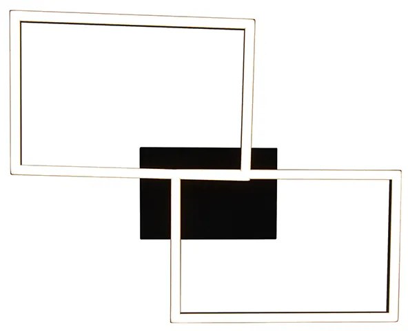 Таванна лампа квадратна черна 3-степенна димируема - Plazas Novo