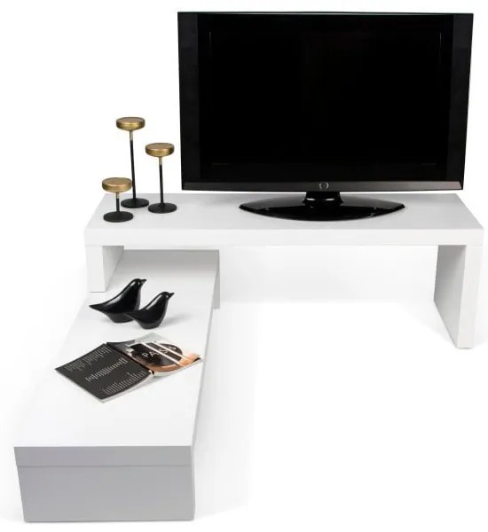 Бяла променлива маса за телевизор орех Cliff - TemaHome