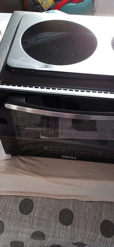 Втора ръка: Готварска печка с керамичен плот Oliver Voltz OV51441E45, 4300 W, 45L, 90-230C, Вентилатор, Осветление, Черен
