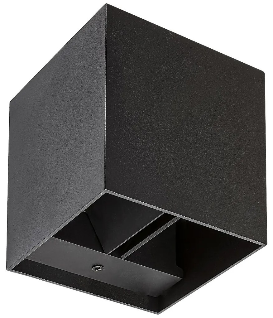 RABALUX 7396 Solin, външна алуминиева стенна лампа, G9 1xMAX 42W, матово черно, IP54, 10x10x10cm, ъгъл на лъча нагоре и надолу,