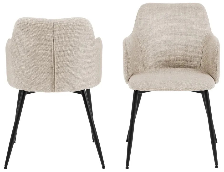 Кремави тапицирани трапезни столове в комплект 2 бр. Ilsa – Actona