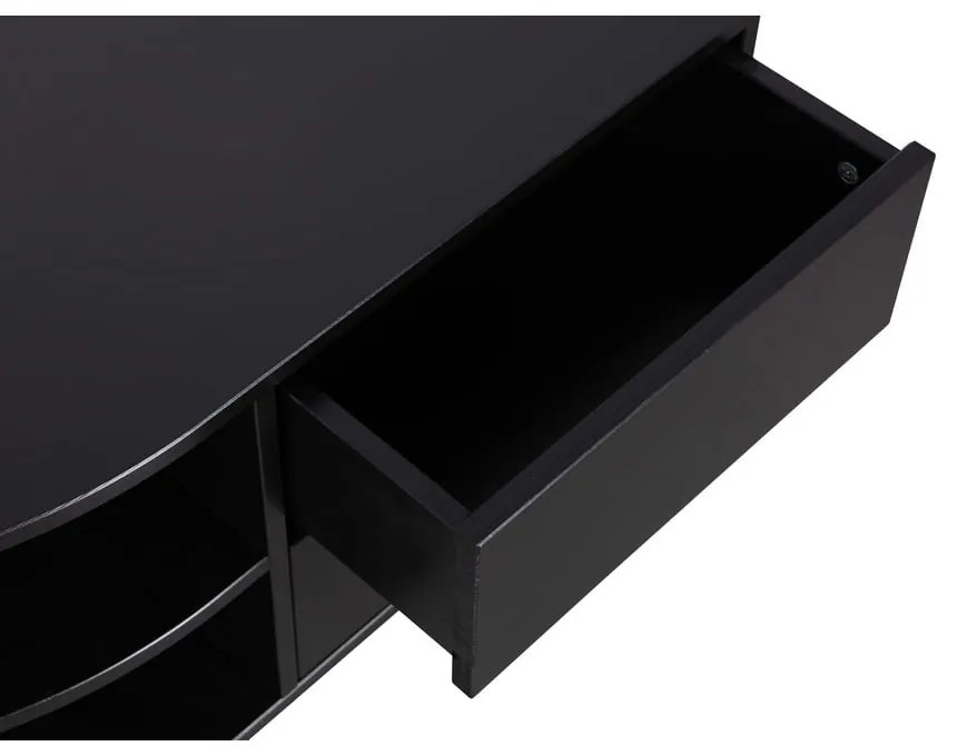 Черна модулна телевизионна масичка от борова дървесина 78x40 cm Finca - WOOOD