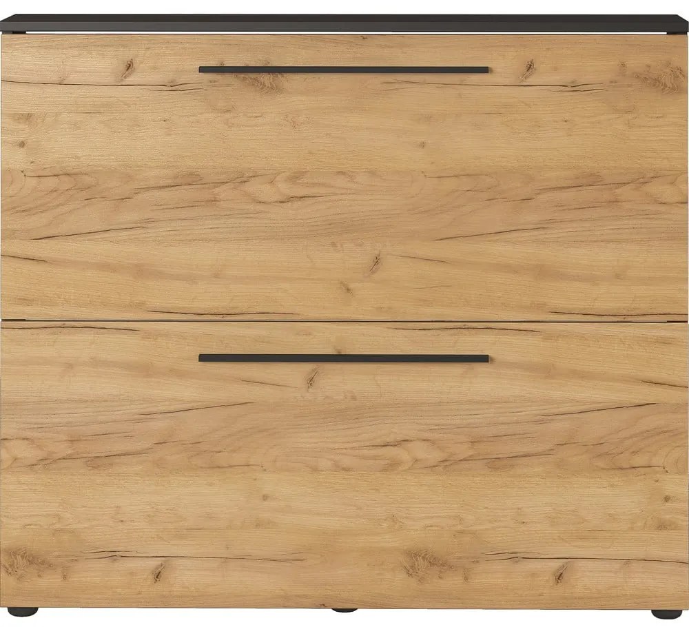 Тъмносив шкаф за обувки с панти в дъб Wildomar - Germania