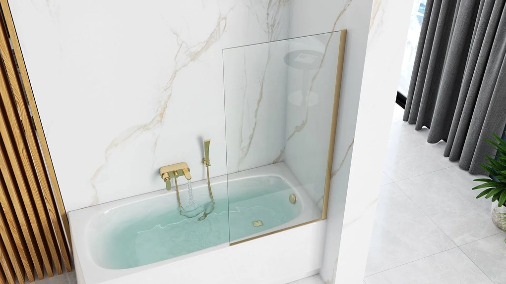 Параван за вана Rea Elegant Gold 80