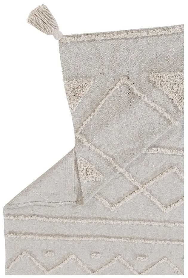 Бял ръчно изработен памучен килим подходящ за пране 120x160 cm Tribu Natural – Lorena Canals