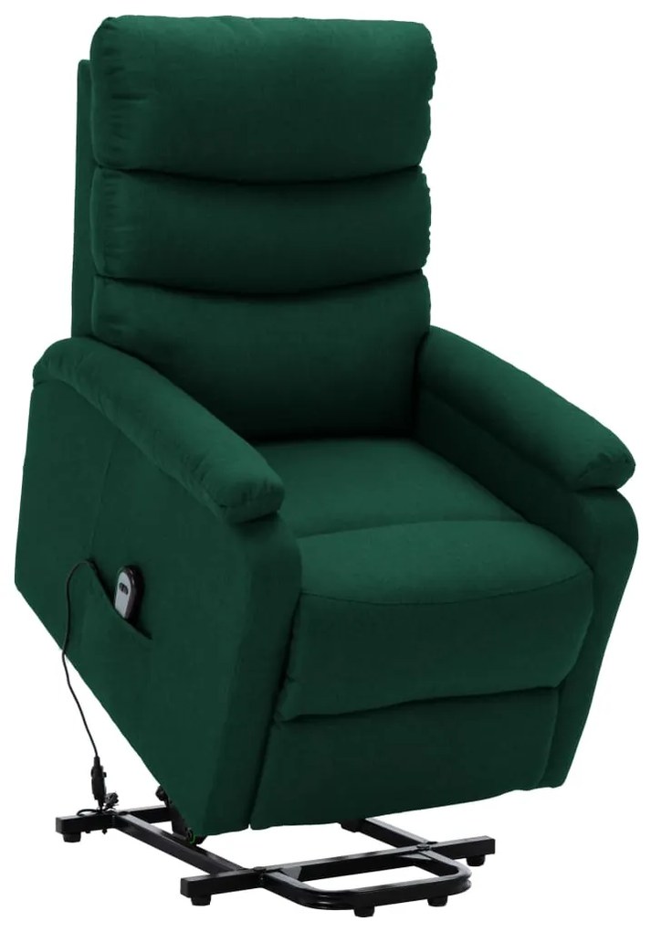 321242 vidaXL Изправящ стол, тъмнозелен, текстил