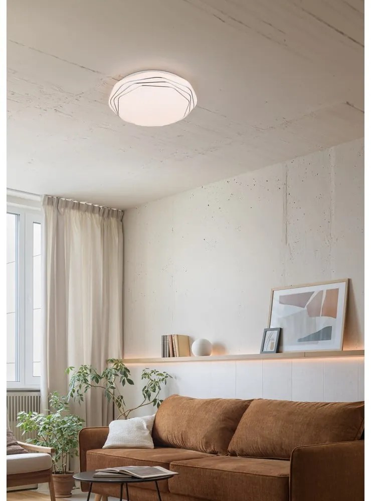 Бяло LED осветително тяло за таван ø 38 cm Dizzy – Trio