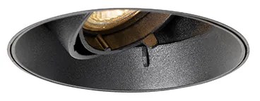 Модерен вграден прожектор черен GU10 кръгъл без рамка - Oneon