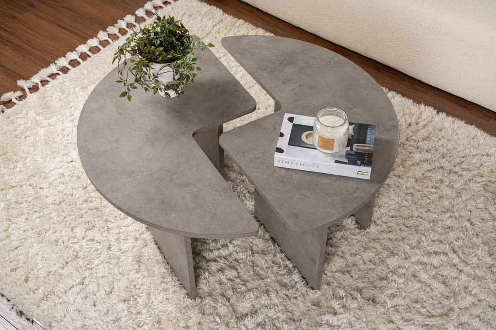 Кафе маса Moira, цвят Concrete Сив