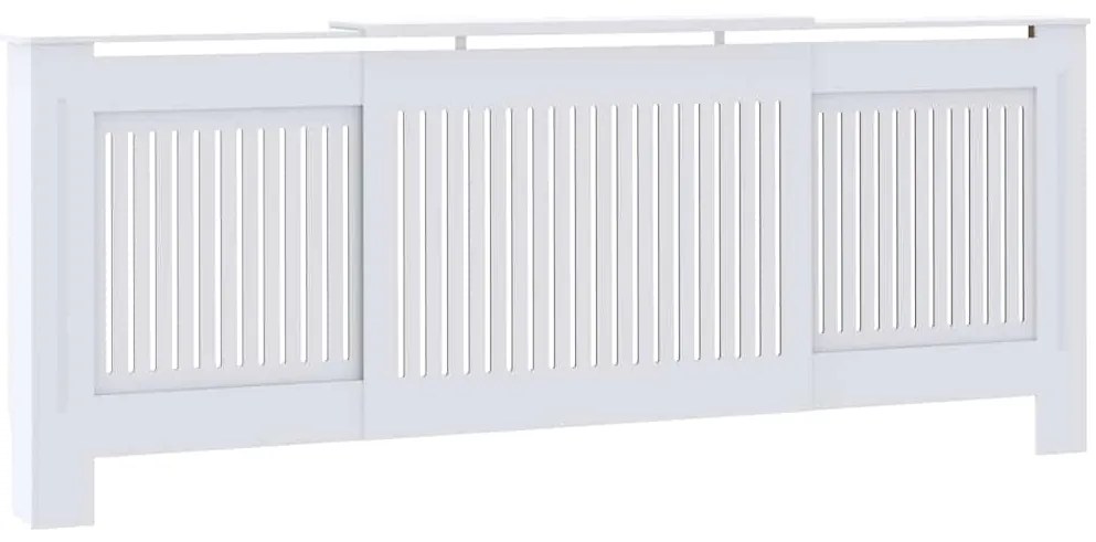 325547 vidaXL МДФ параван за радиатор, бял, 205 см