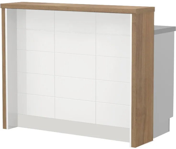 Островна кухненска пейка Hudson-Length: 120 cm.-White-Pacific Walnut