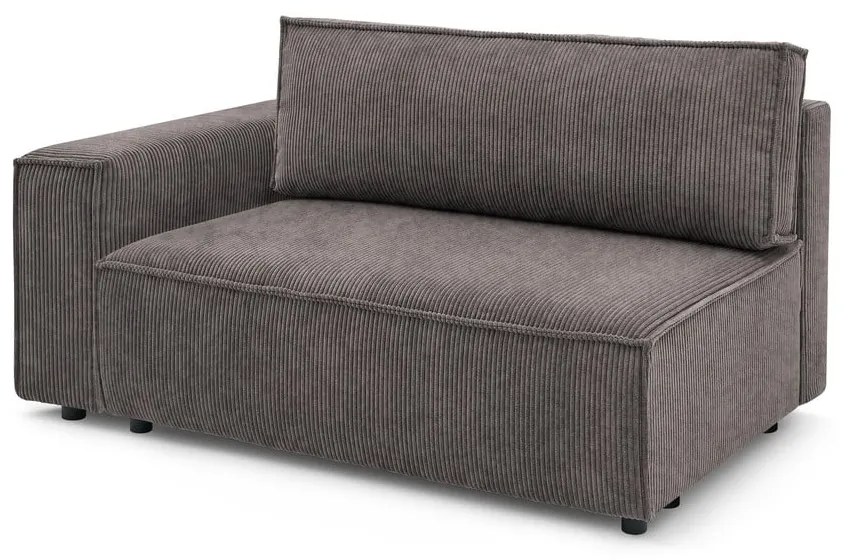 Светлокафяв модул за диван от велур, ляв ъгъл Nihad modular – Bobochic Paris