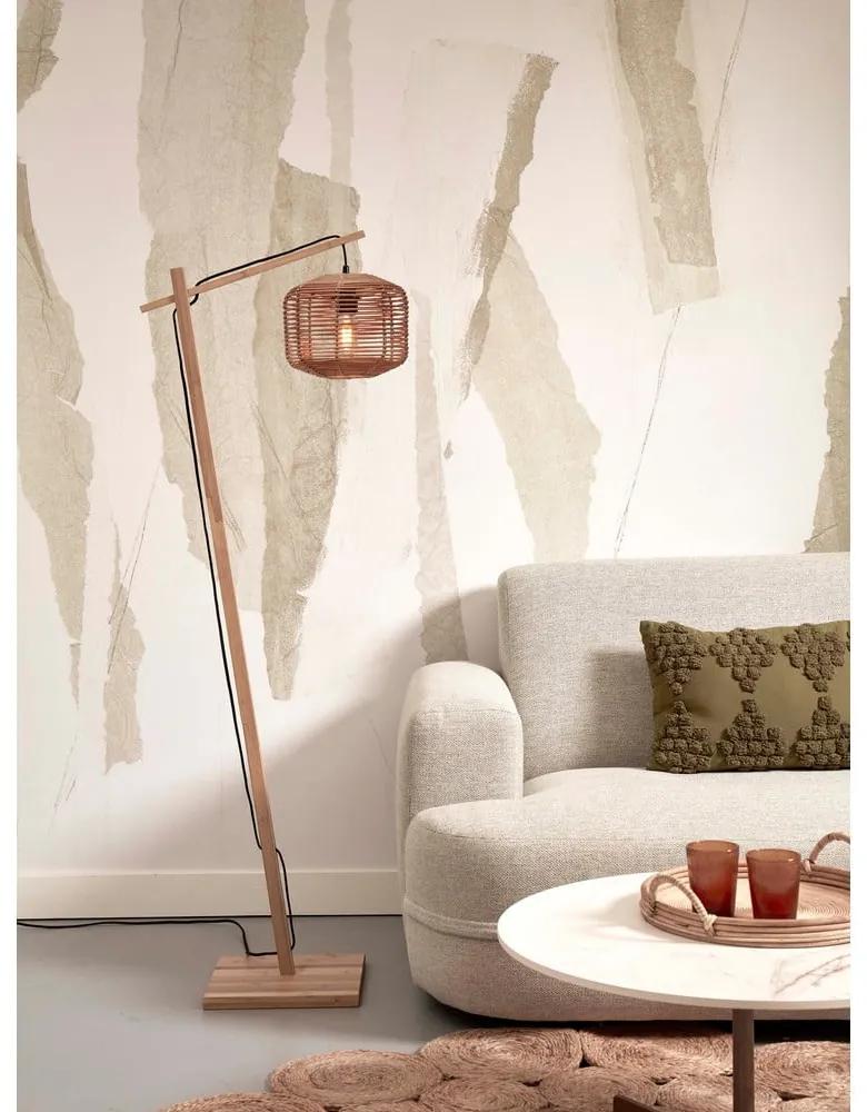 Подова лампа с абажур от ратан в естествен цвят (височина 150 см) Tanami - Good&amp;Mojo